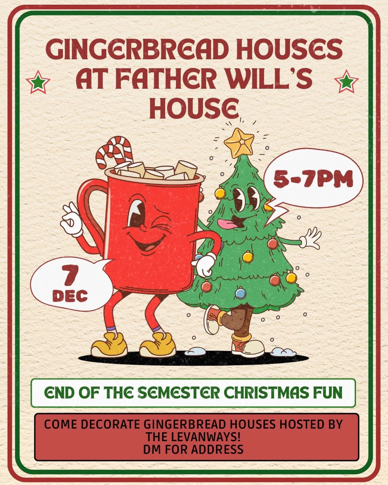 It&rsquo;s that time of the year, be sure to make it out to Father Will&rsquo;s home for gingerbread house making! If you need the address, feel free to DM us. We cannot wait to see everyone!
