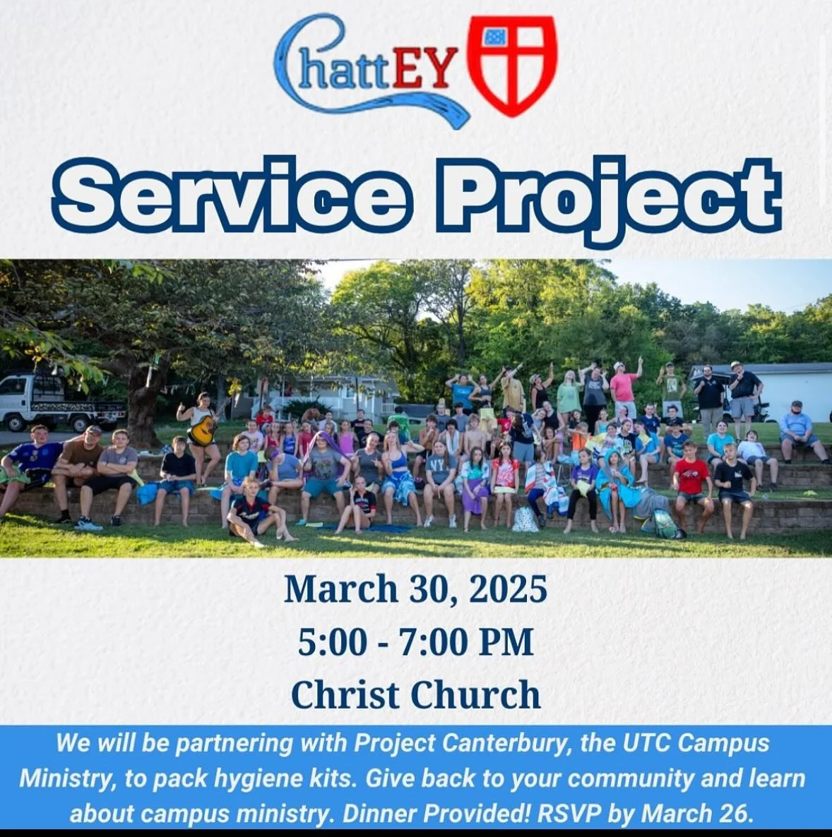 Tonight at PC! We&rsquo;re partnering with @dioetyouth to make hygiene kits for the local shelters. Dinner is provided, all are welcome!