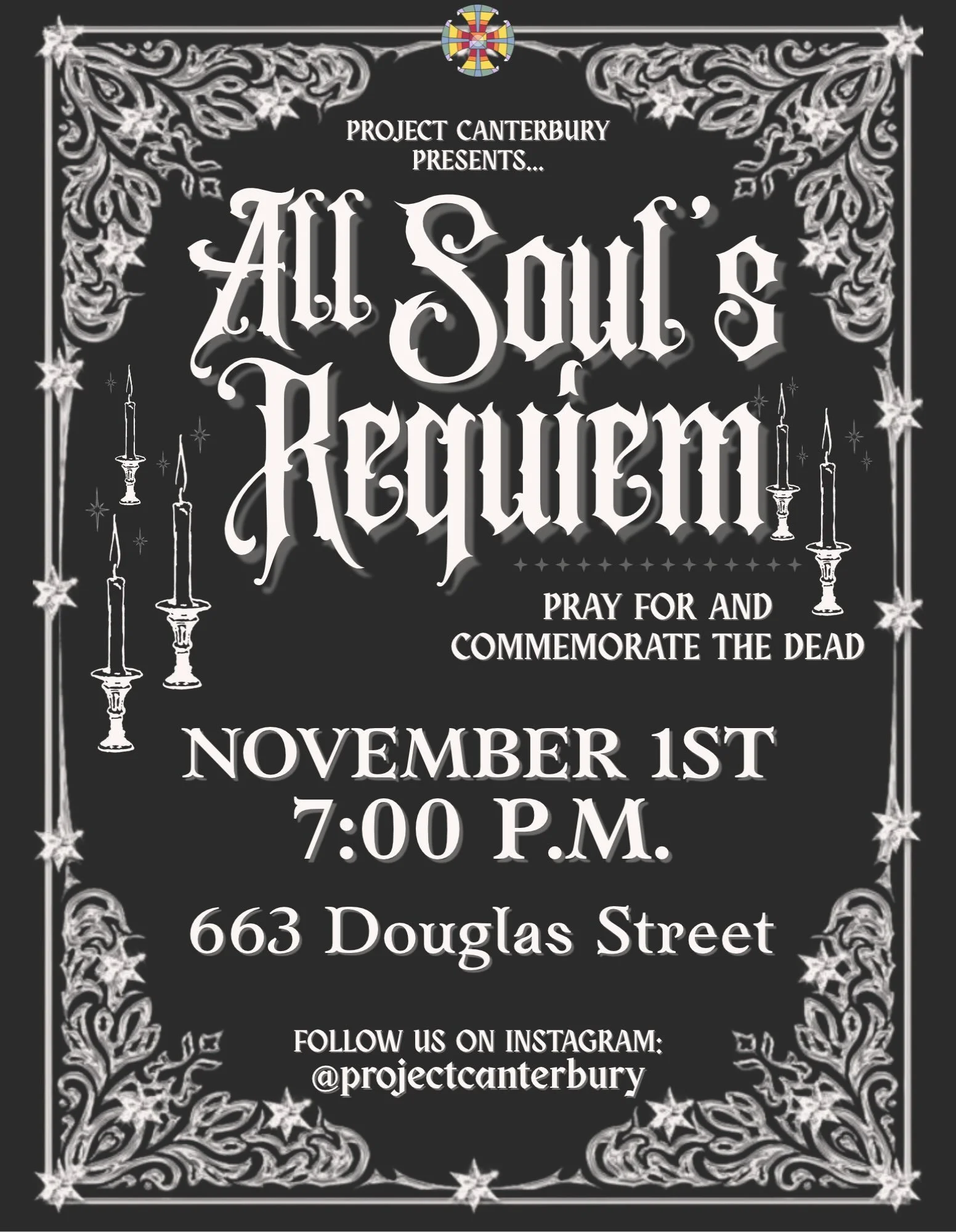 For Project Canterbury this week, we are taking part in the All Souls Requiem. This will be happening at 7pm in the church. Please join us as we honor and pray for the departed.