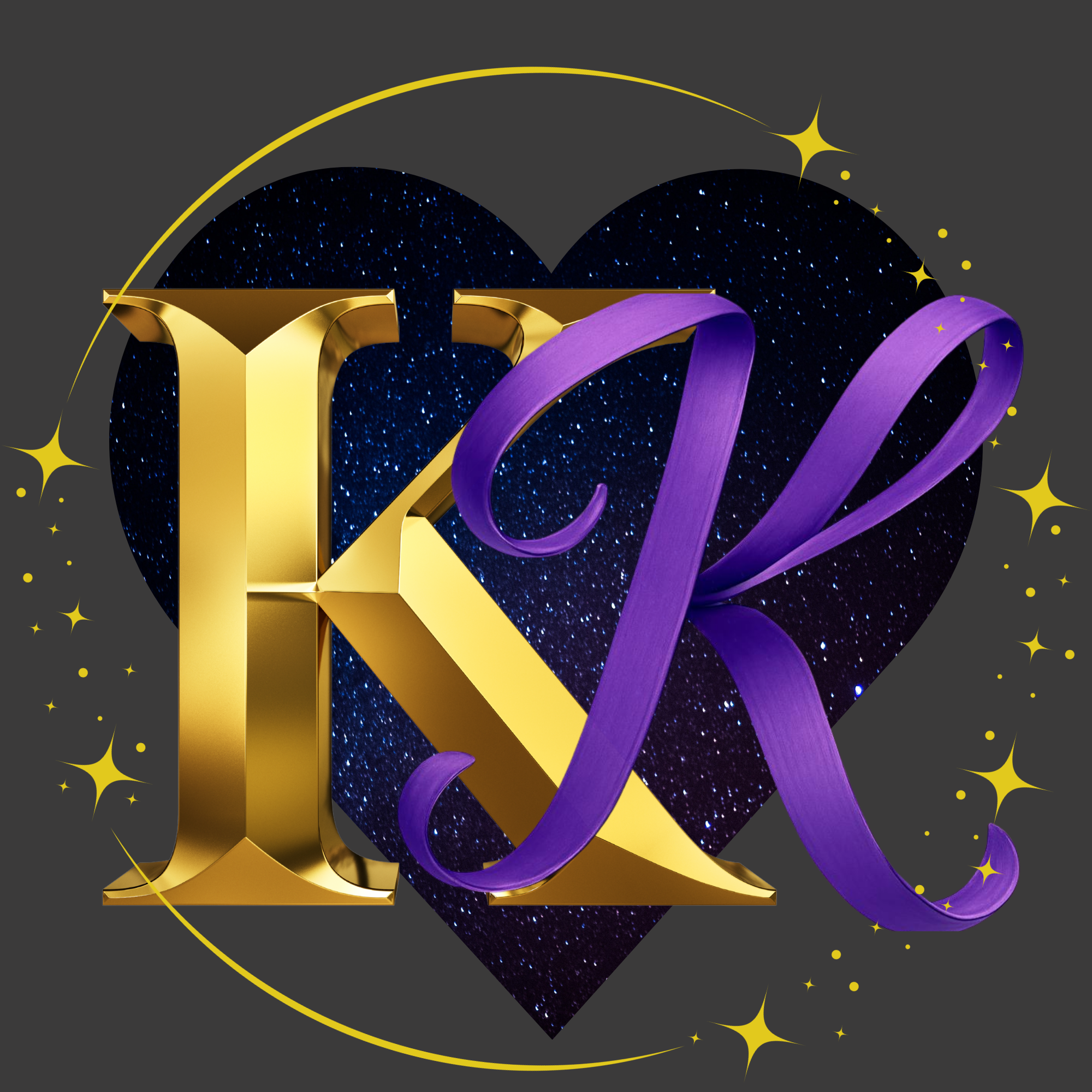 Gold and purple number 2022 with a dark starry background and gold decorative elements, celebrating the year 2022.