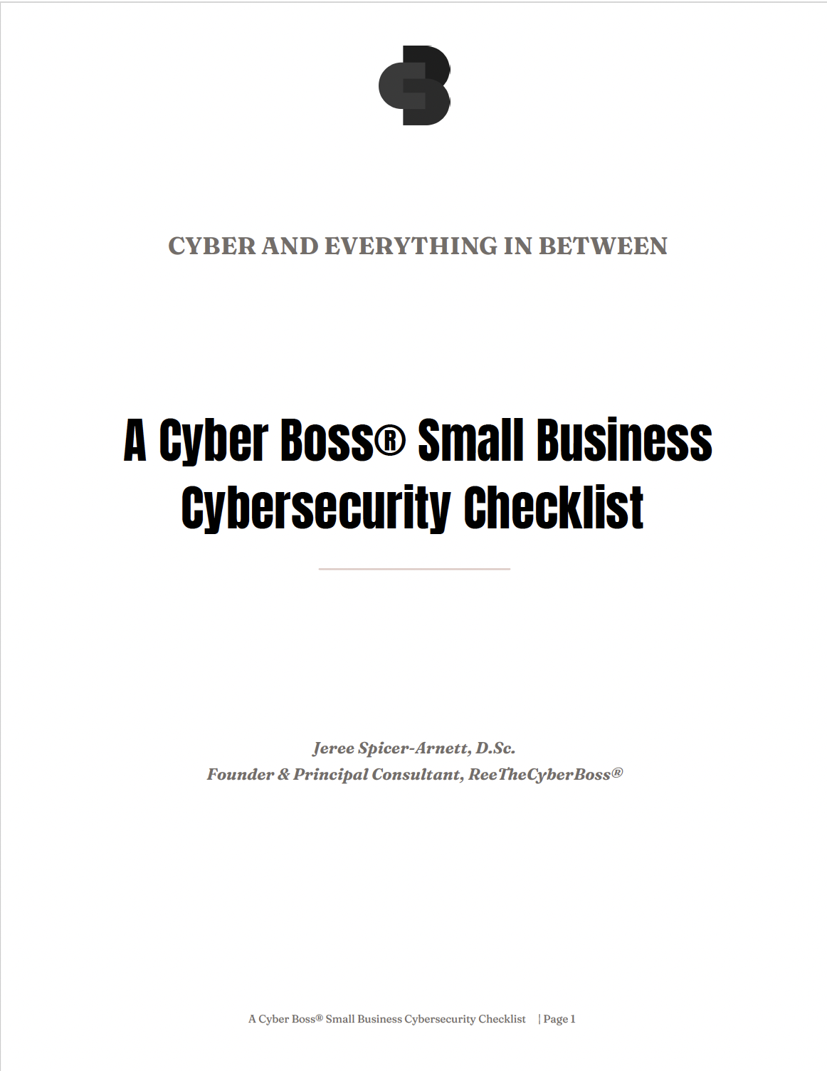 A Cyber Boss™ Small Business Cybersecurity Checklist