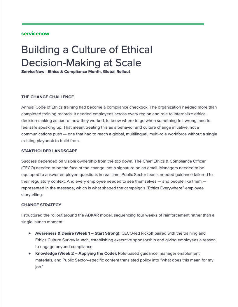 Change Management Case Study