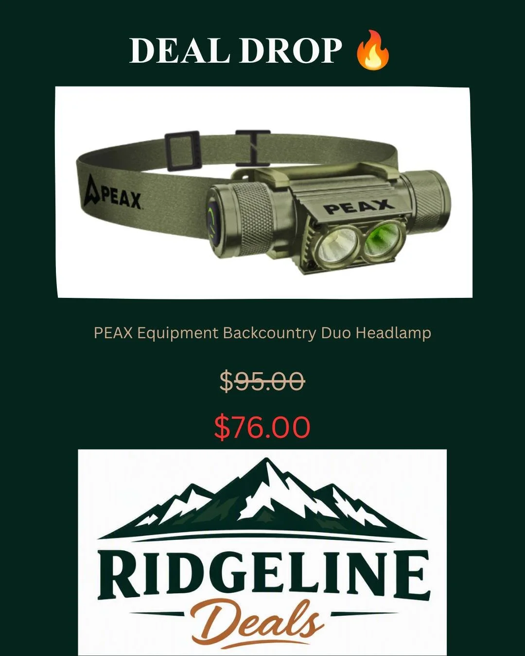 Sweet deal on the best headlamp on the market today.  Link in Bio. *Deals don't last forever. Price subject to change.*