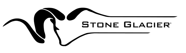 Logo of Stone Glacier featuring a stylized mountain goat head and the brand name.