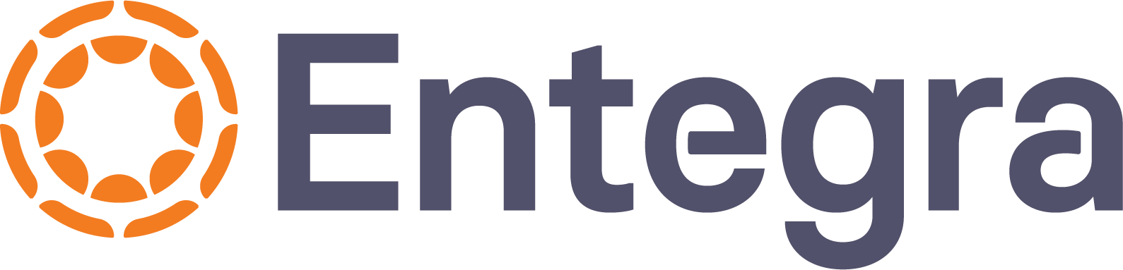 Entara logo with a circular orange symbol and the word 'Entara' in large gray letters.