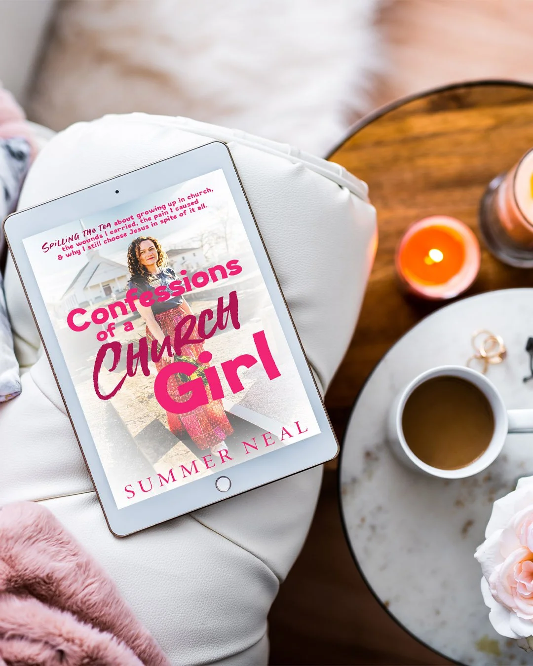 Confessions of a Church Girl book cover by Christian author Summer Neal. A Christian book about faith, grace, healing, church hurt, forgiveness, and authentic life with Jesus Christ, encouraging readers to embrace God's grace and find hope.