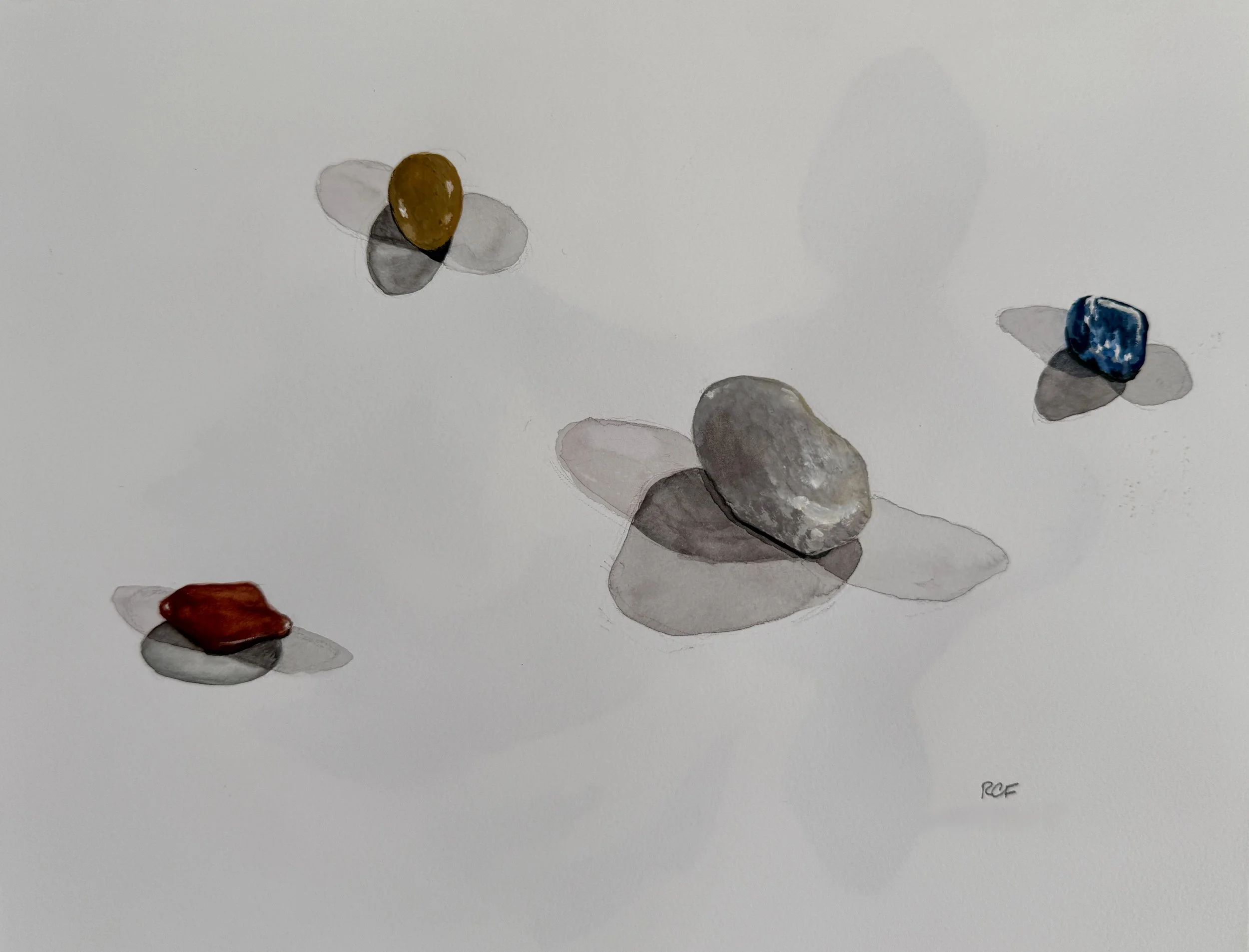  Pebbles , 2018. Watercolor on paper – 9" X 12" 