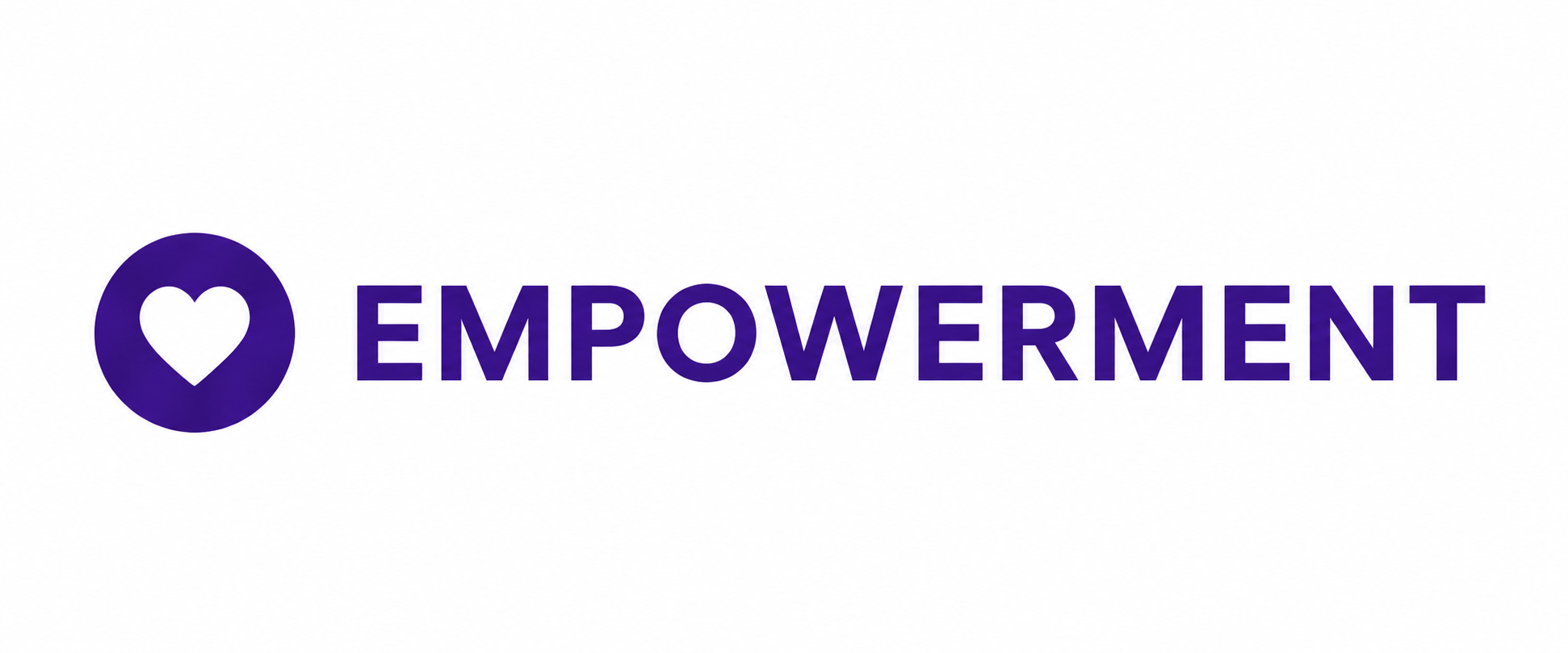A logo with a purple heart inside a purple circle, next to the word 'EMPOWERMENT' in purple capital letters.