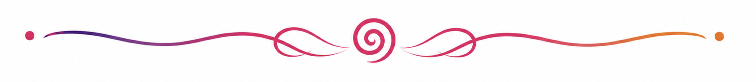Decorative swirl design with gradient colors from purple to orange, featuring a central spiral and symmetrical lines.