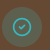 A close-up of a computer mouse on a brown surface with a blue circle icon overlay.