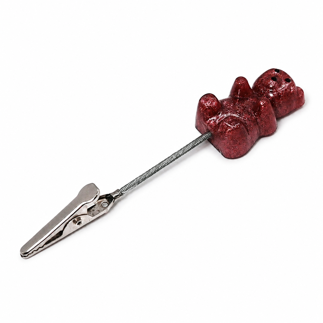 Light pink resin gummy bear roach clip