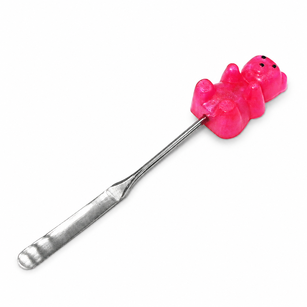 Pink gummy bear resin dab tool