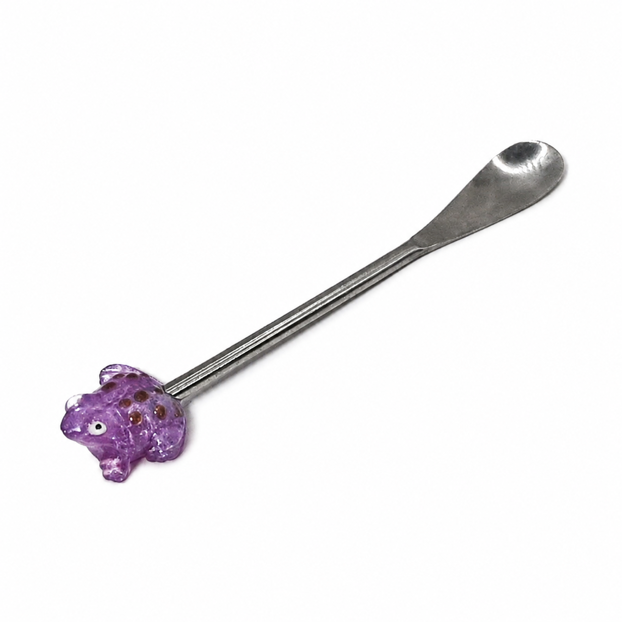 Purple frog resin spoon