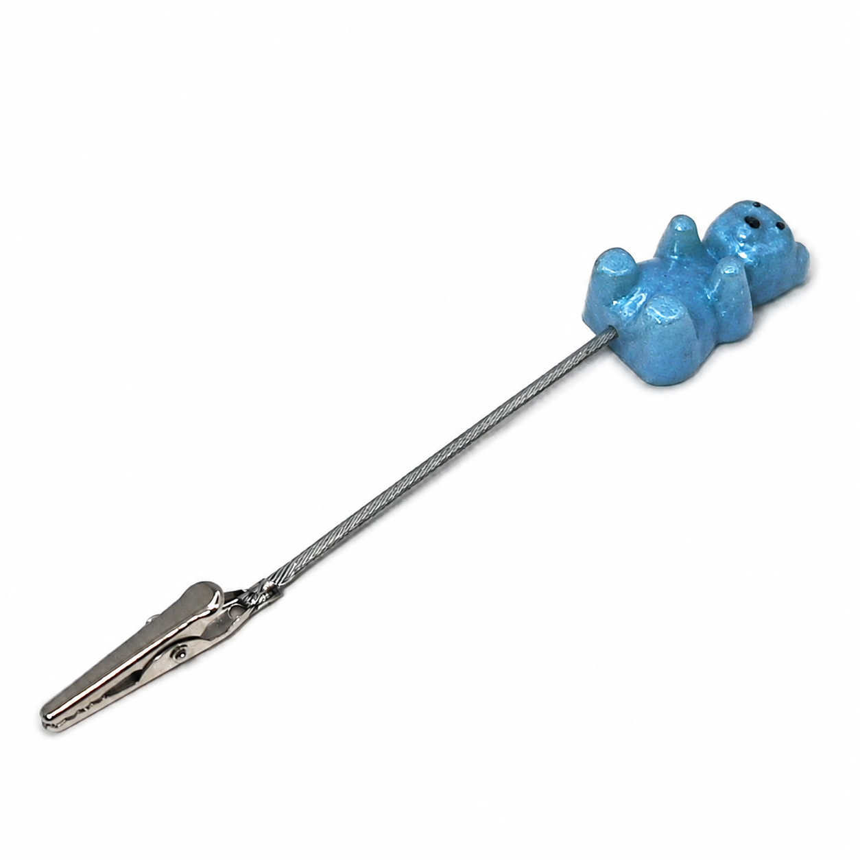 Light blue irridescent gummy bear roach clip