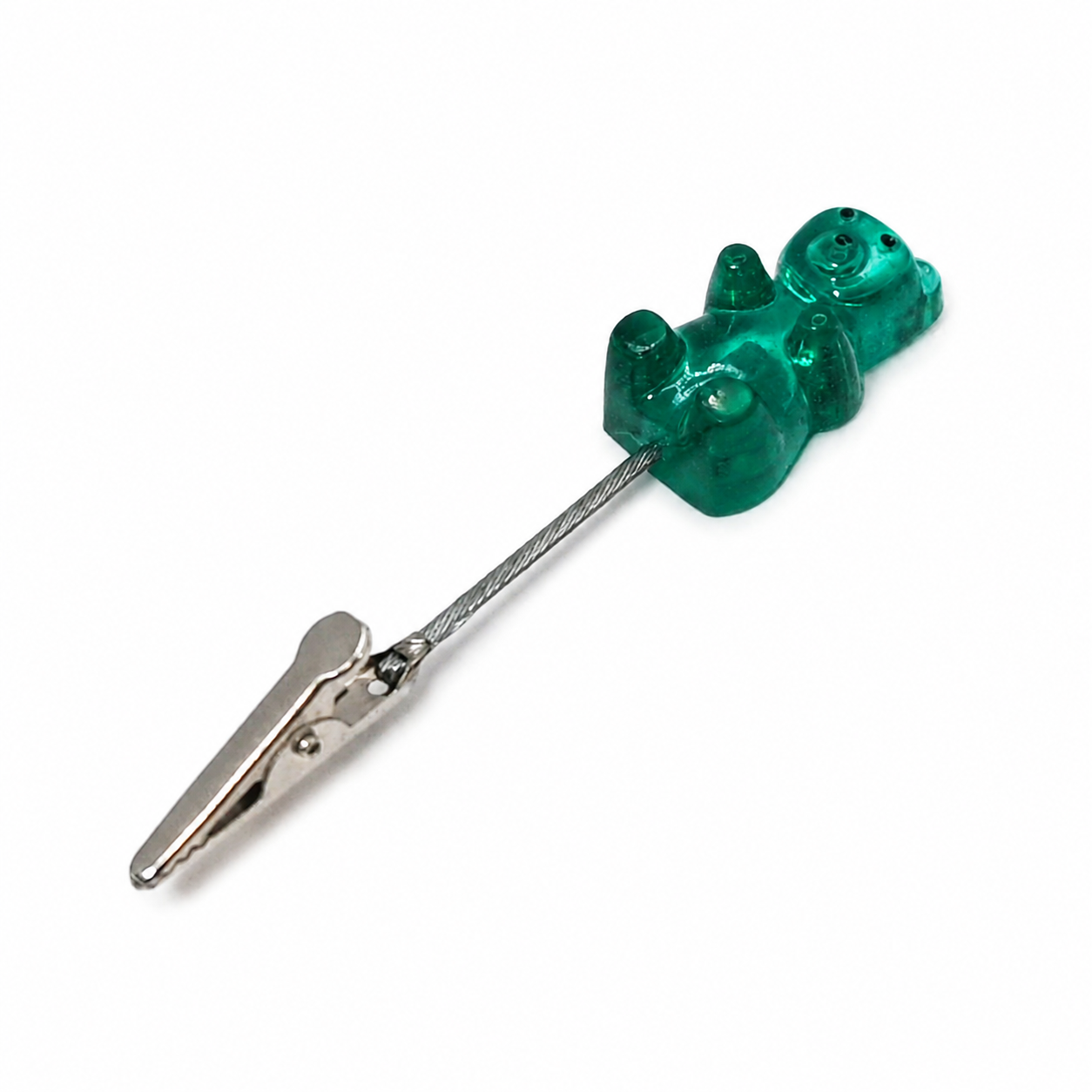 Peacock blue resin gummy bear roach clip