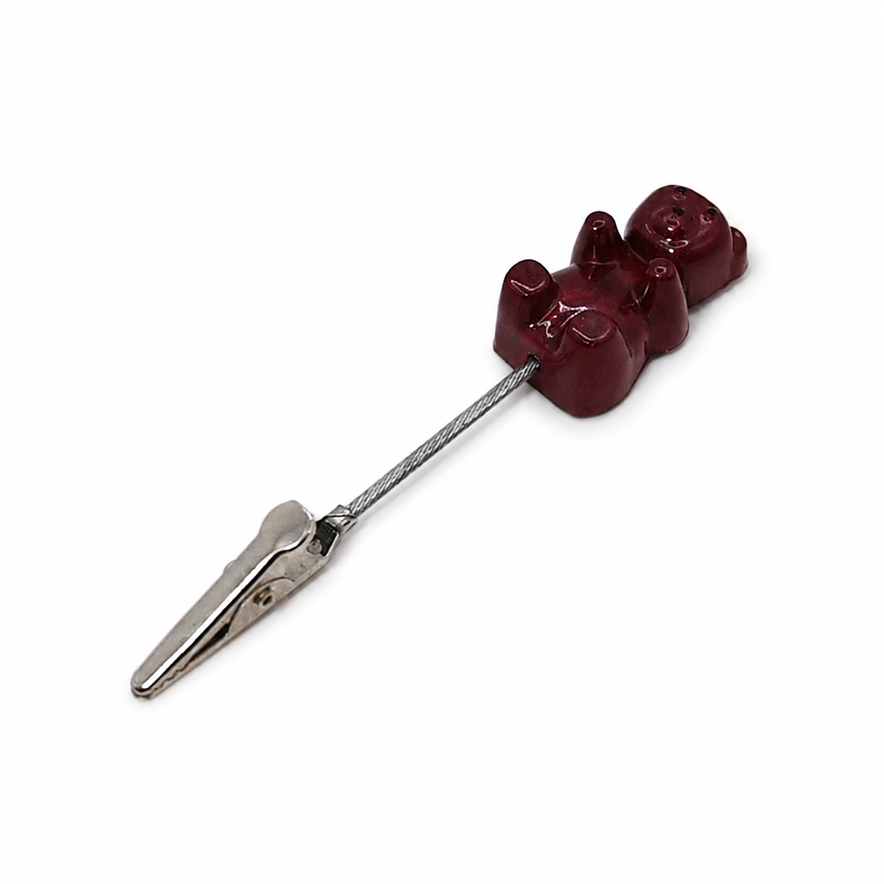 Brick red resin gummy bear roach clip
