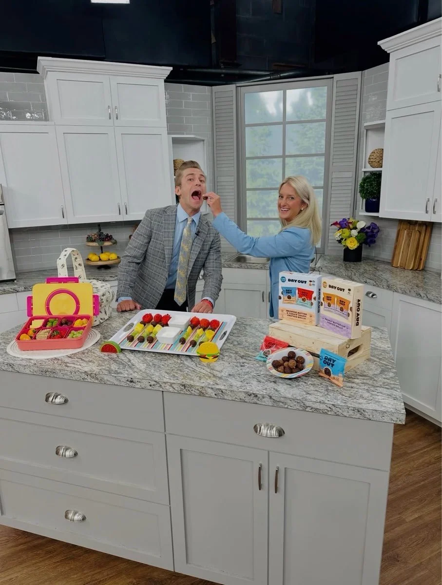 Kileigh Job sharing a festive recipe during a nutrition TV segment
