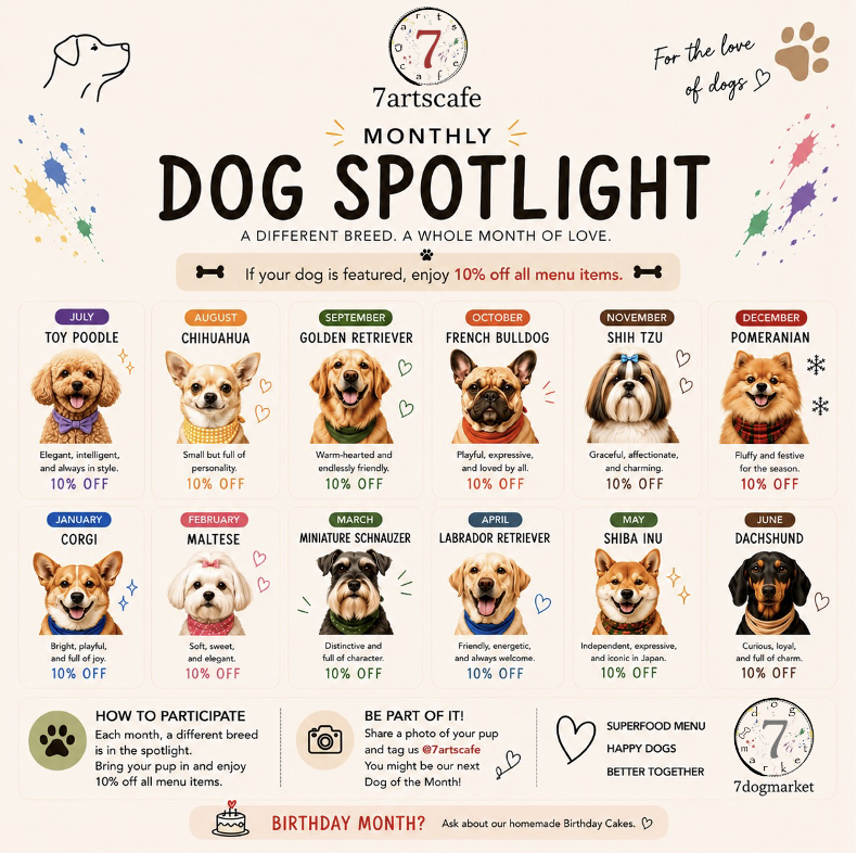 7dogmarket Monthly Dog Spotlight presented at 7artscafe