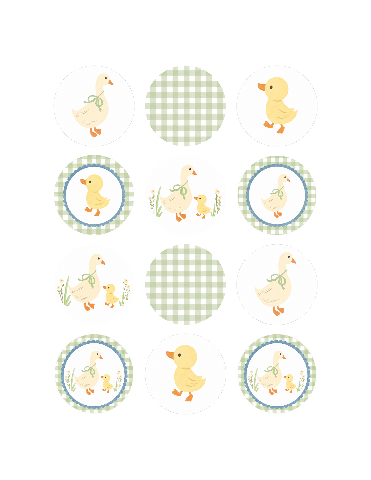 Sweet Little Goose & Duckling Edible Image Rounds
