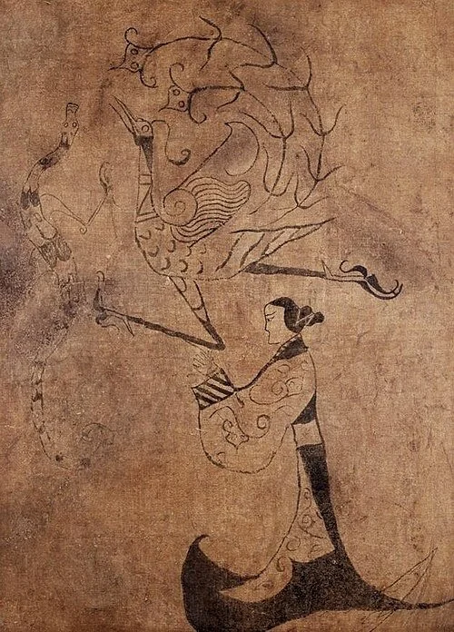 An ancient Chinese ink drawing of a female shaman representing the transformational process of healing.
