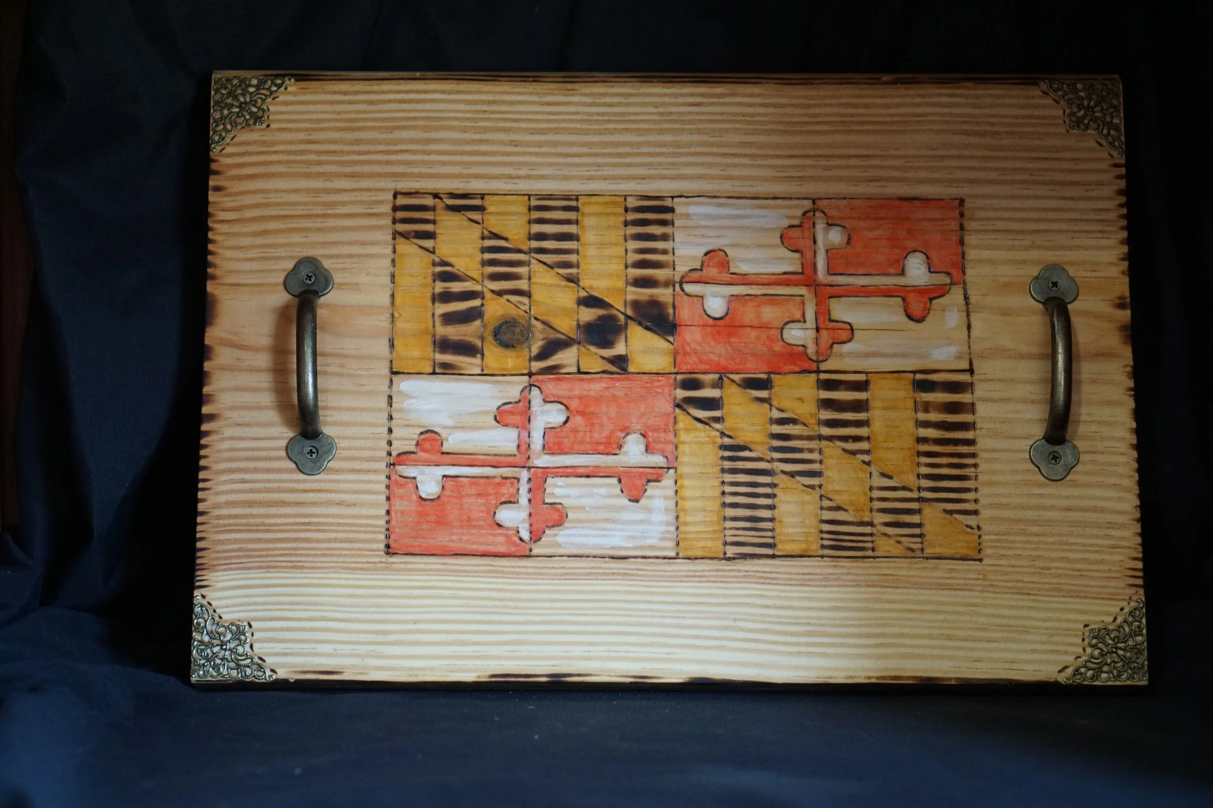 Maryland flag serving tray