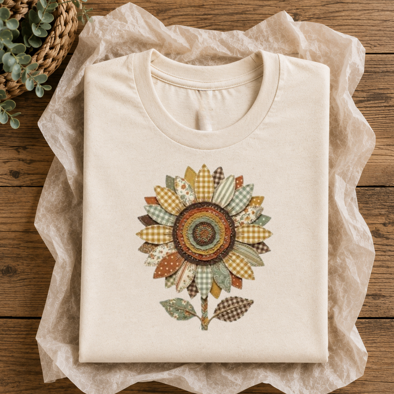Fall Patchwork Sunflower Tee