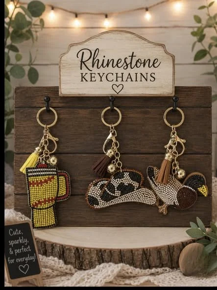 Sparkling Rhinestone Keychains