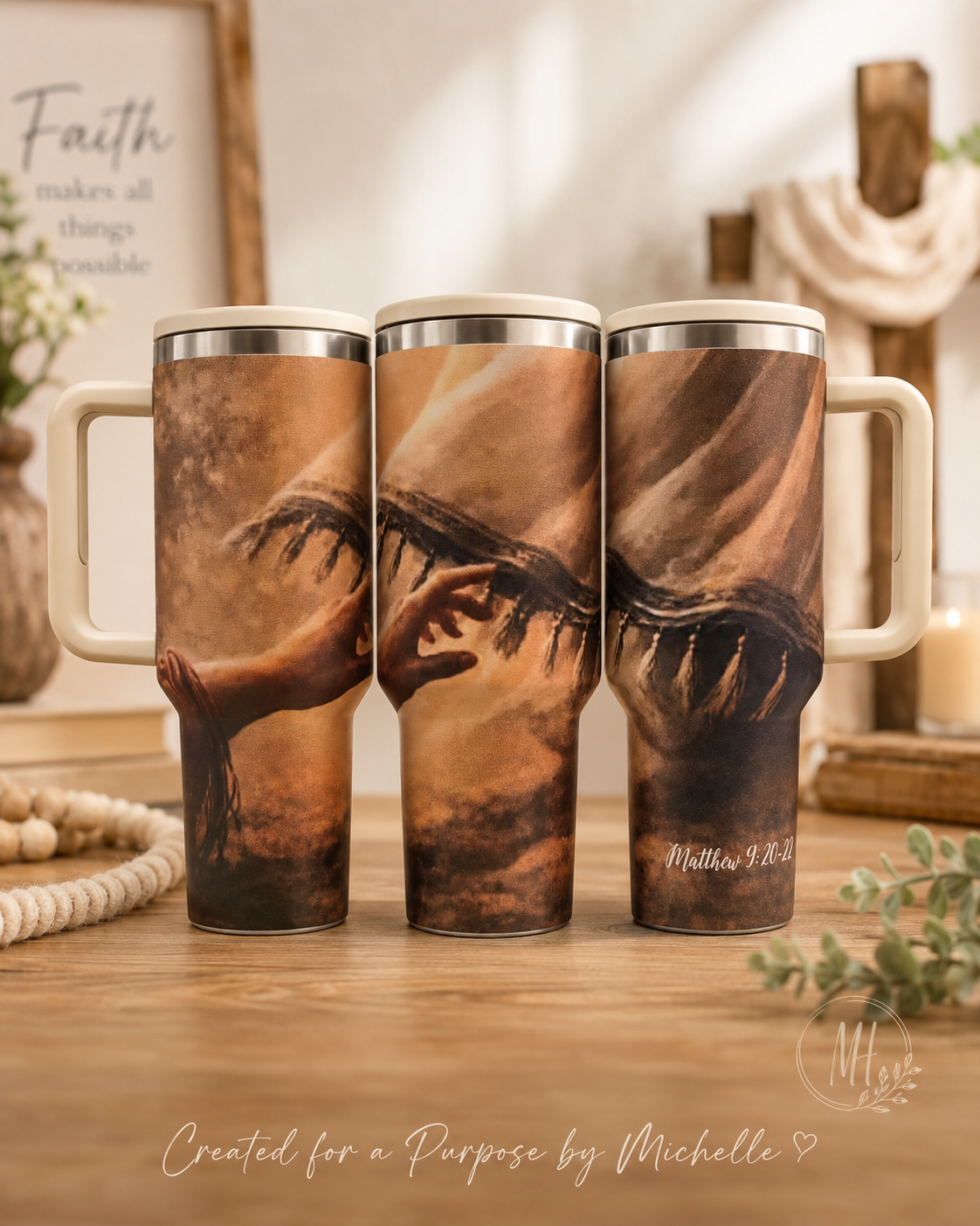 Just One Touch- The Hem of His Garment Tumbler