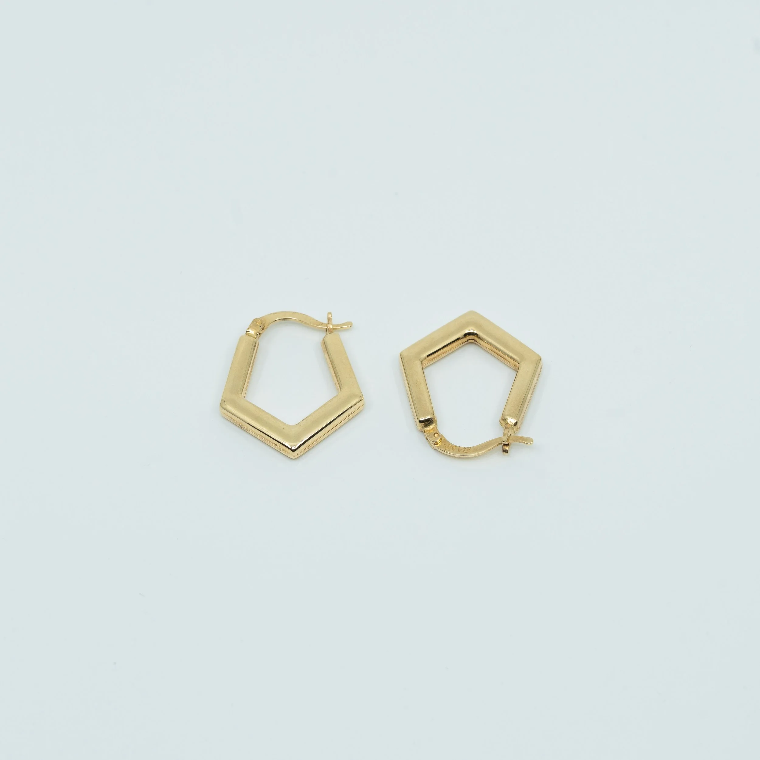Pentagon Hoop Earrings