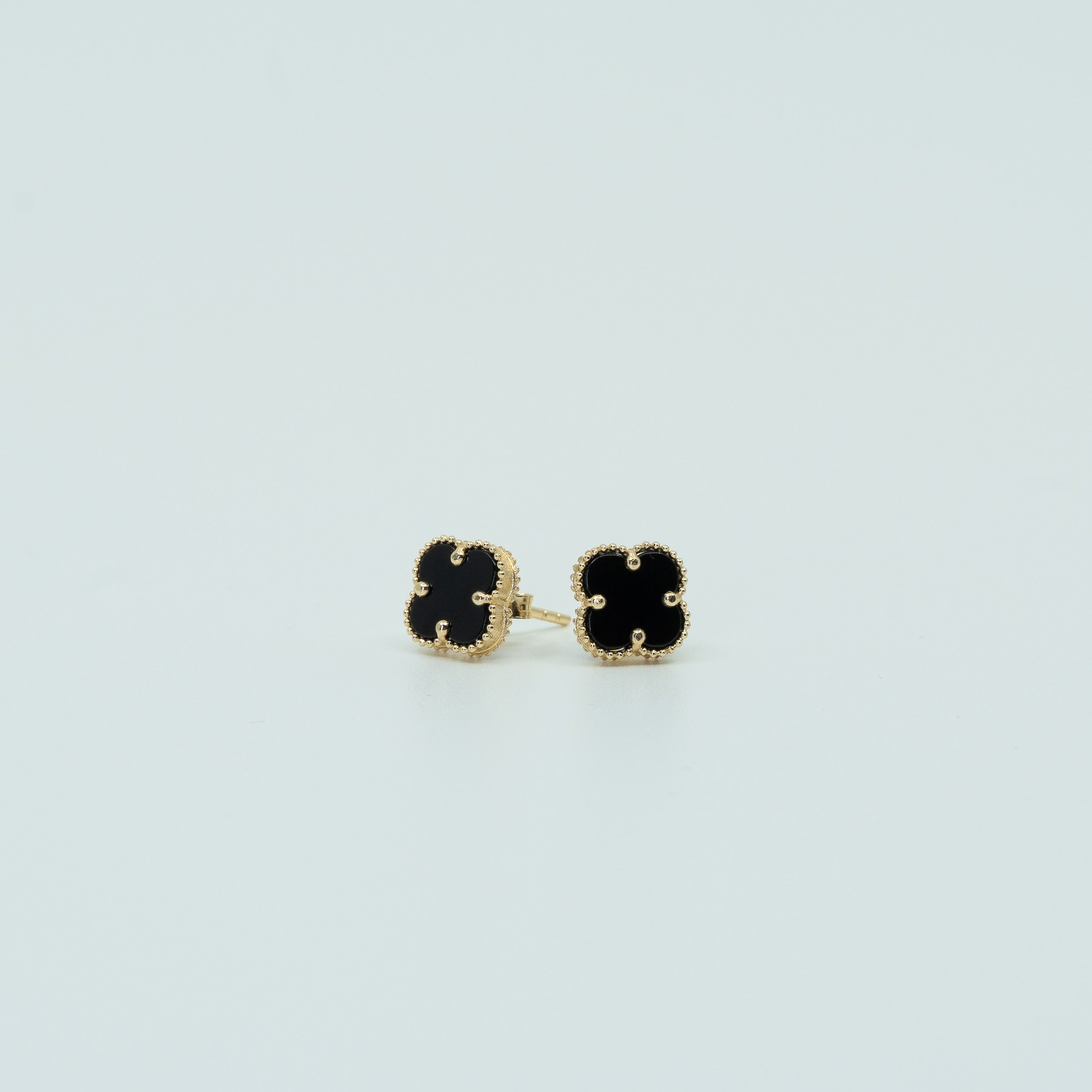 Black Clover Stud Earrings