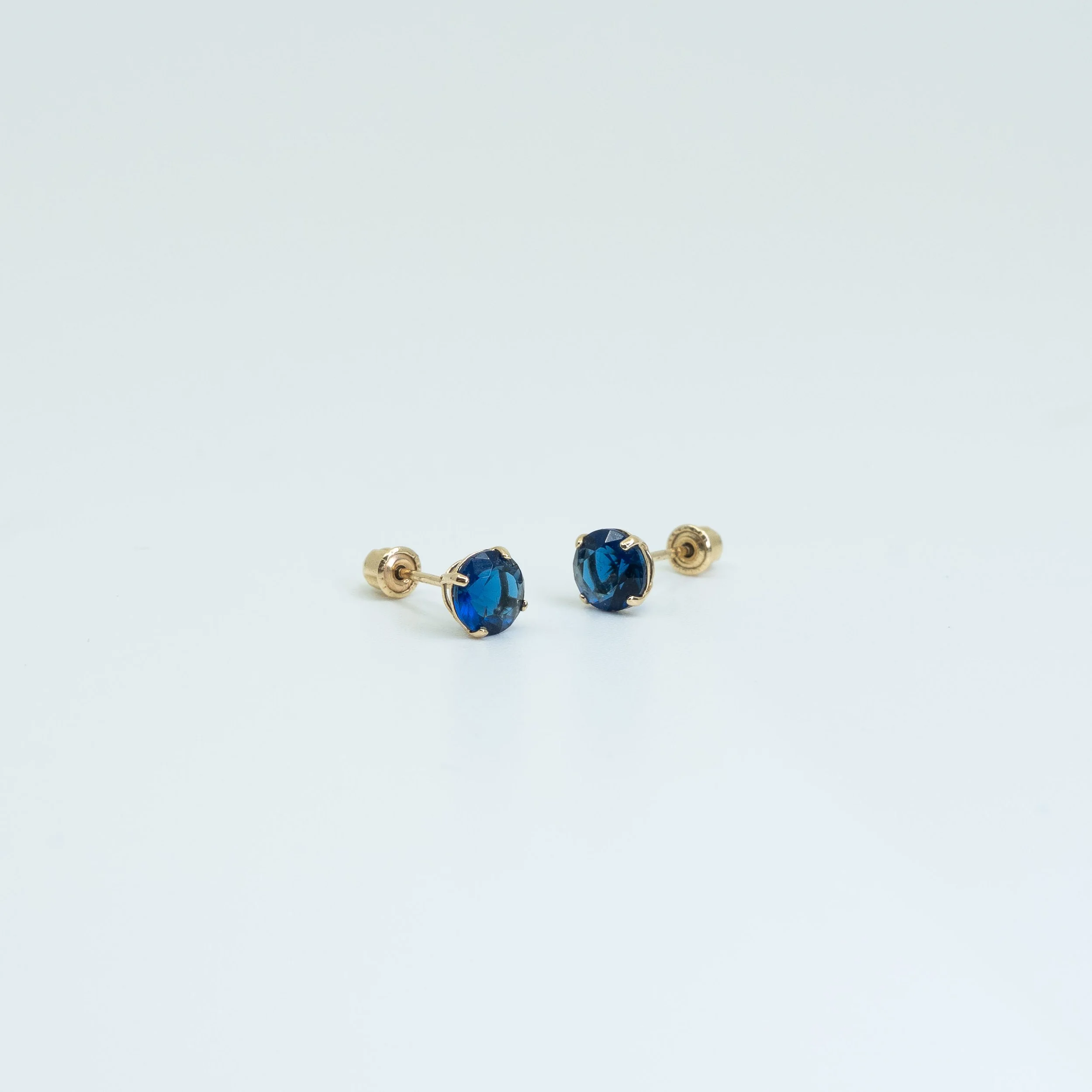Blue Gem Stud Earrings