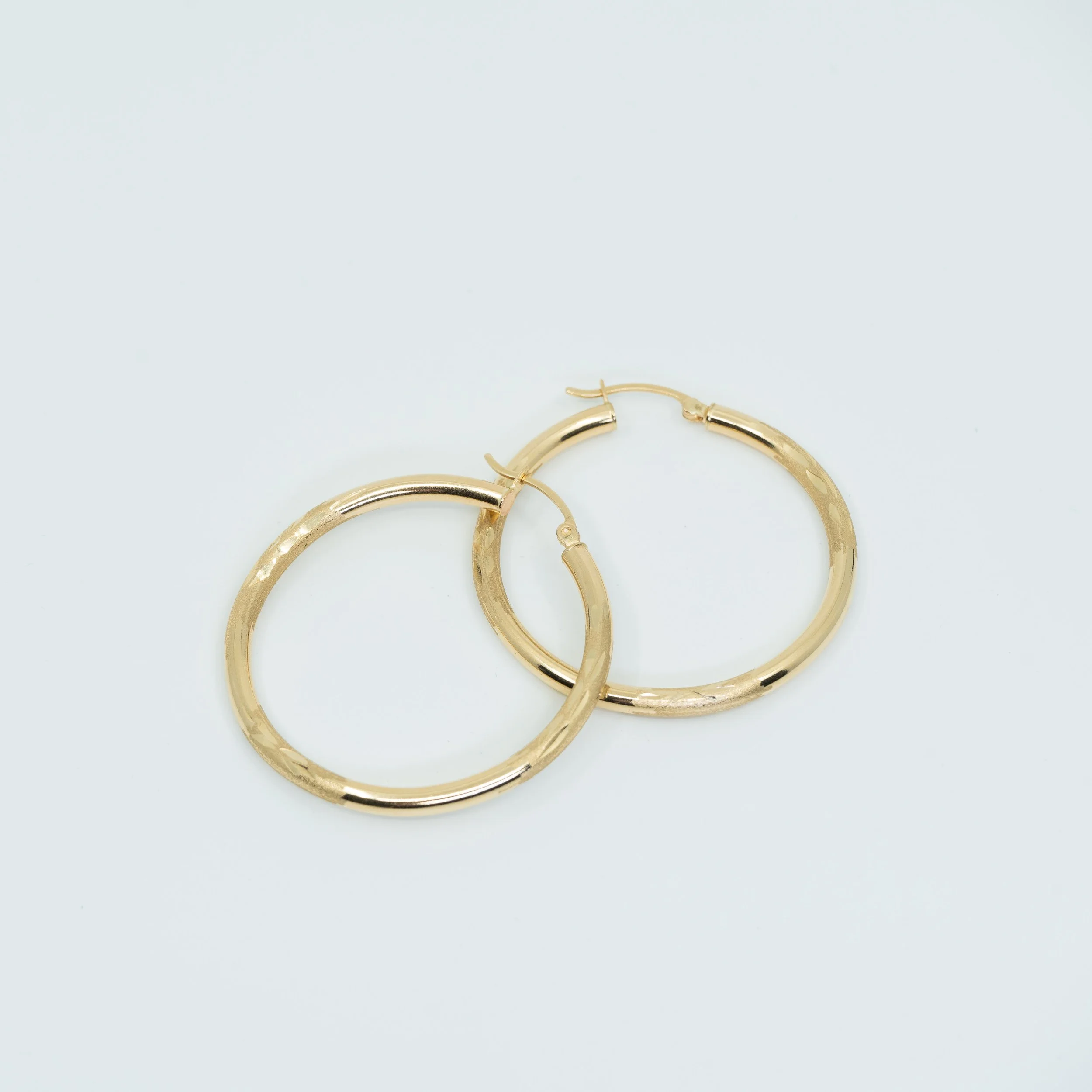 Leaf Engraved Hoops