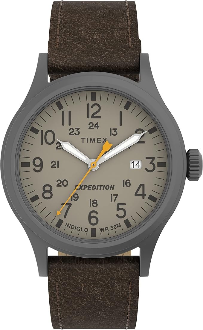 Brown Tan Gunmetal timex expedition watch