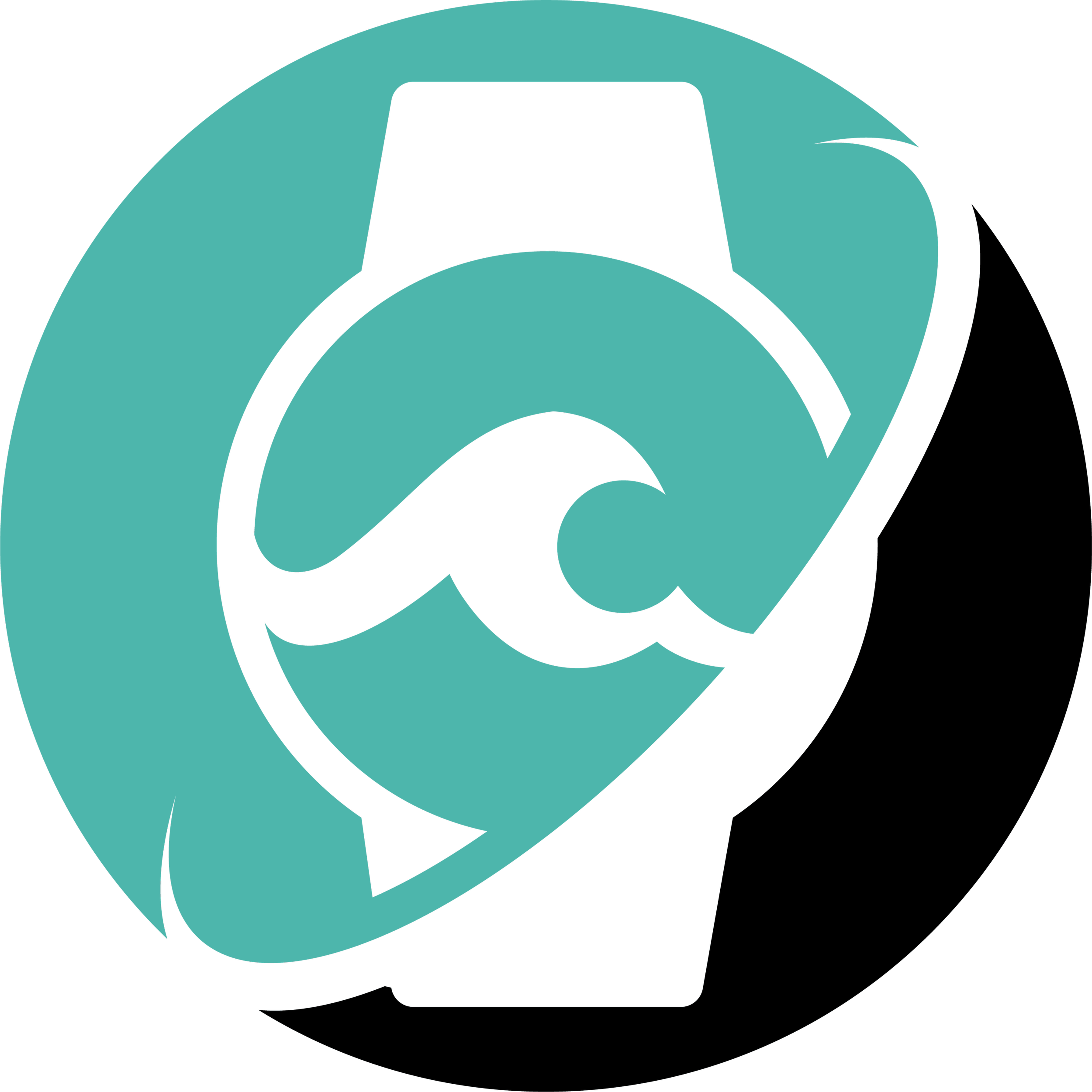 Circular NewGenWatchClub logo with a white stylized wristwatch silhouette, a wave pattern, and a wrench integration in turquoise and black.