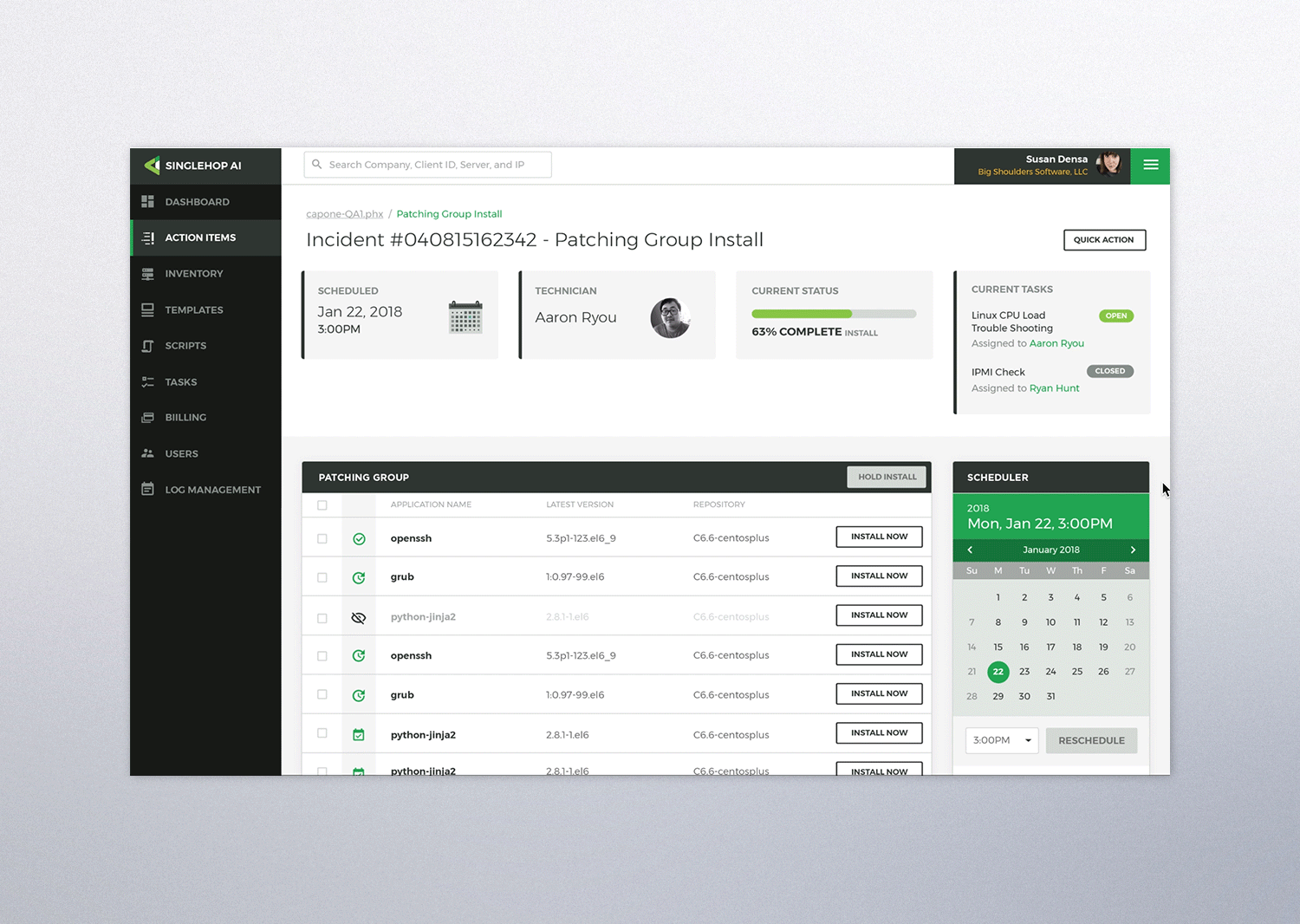 AI Patching Interface: Patching group rescheduler