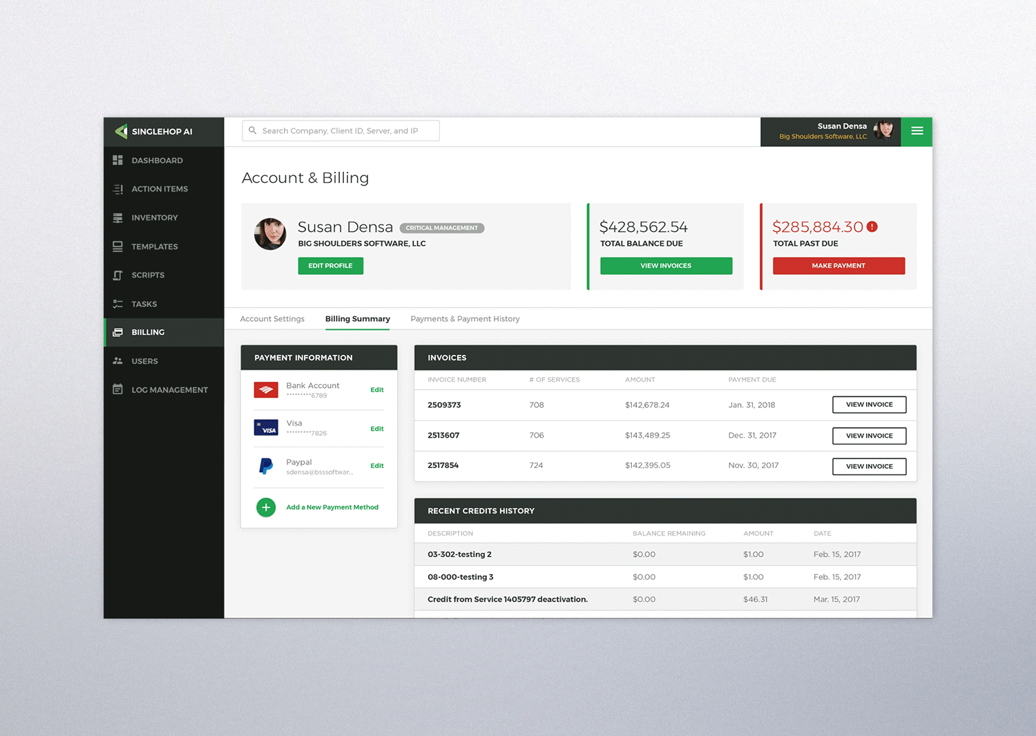 AI Billing Portal: Make payment interface