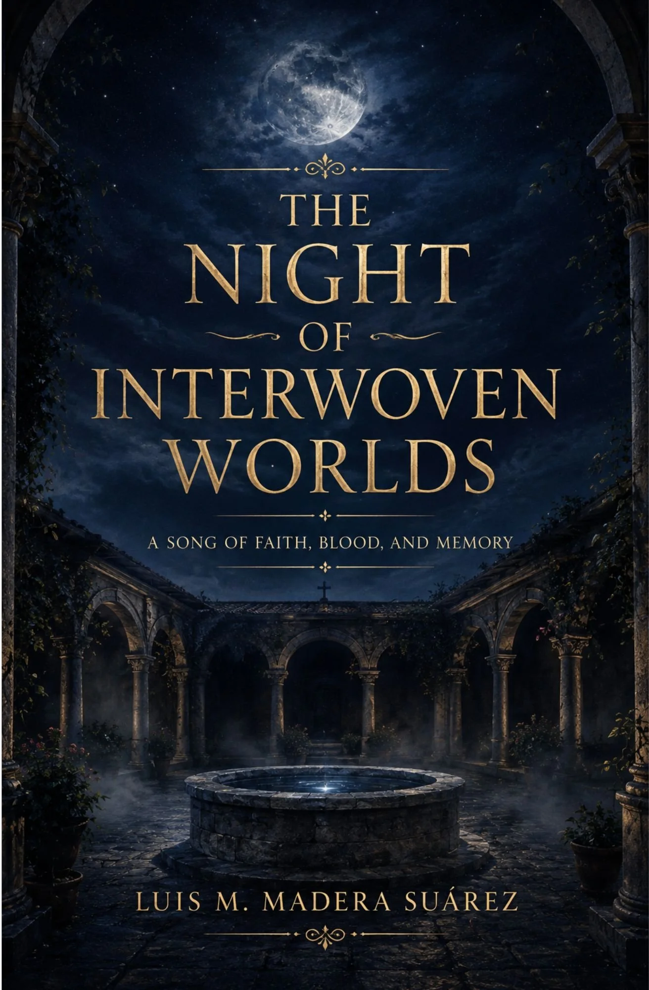 Portada de The Night of Interwoven Worlds, de Luis M. Madera Suárez.