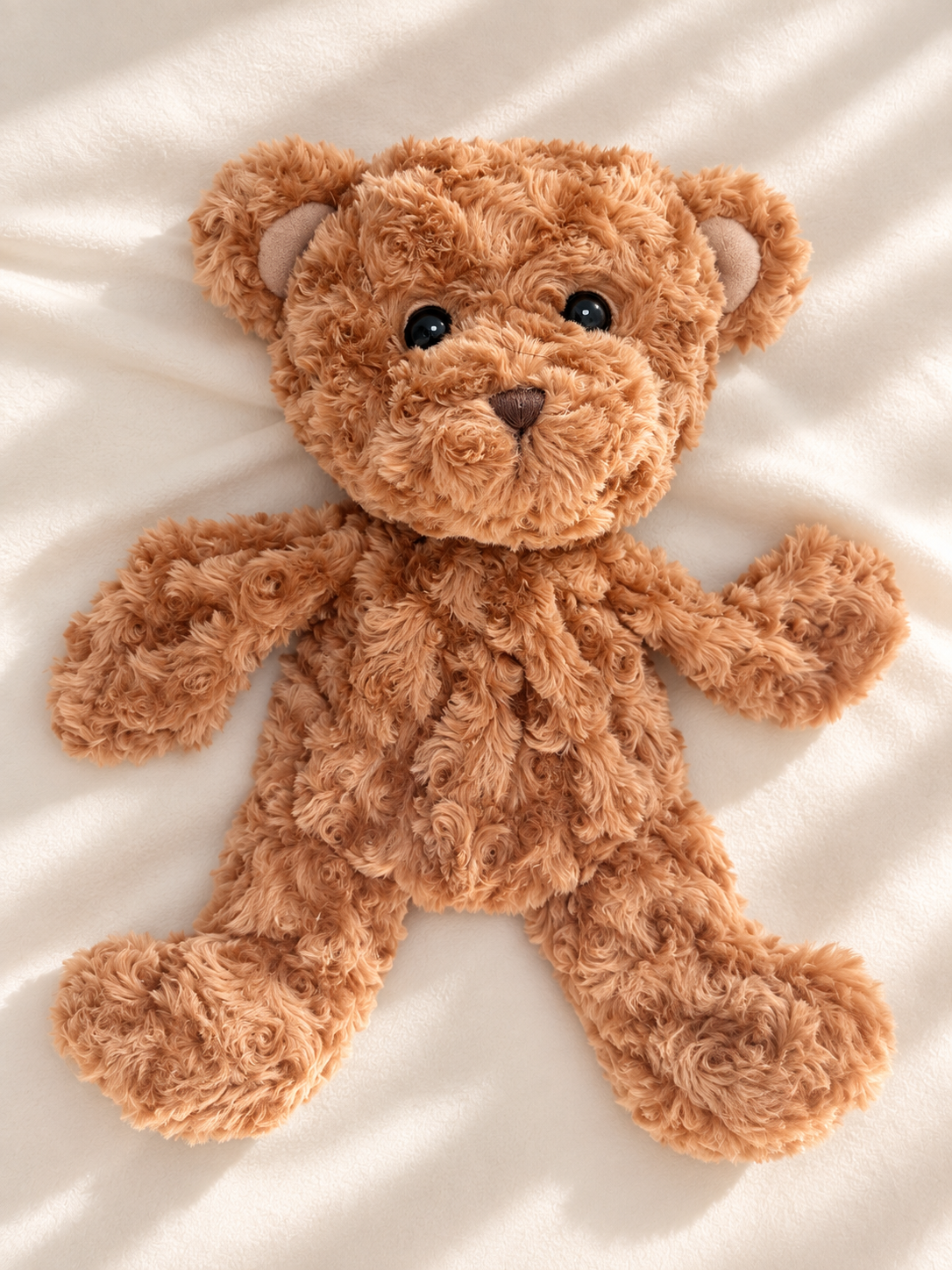 Curly Caramel Teddy Bear Flat Lay.png
