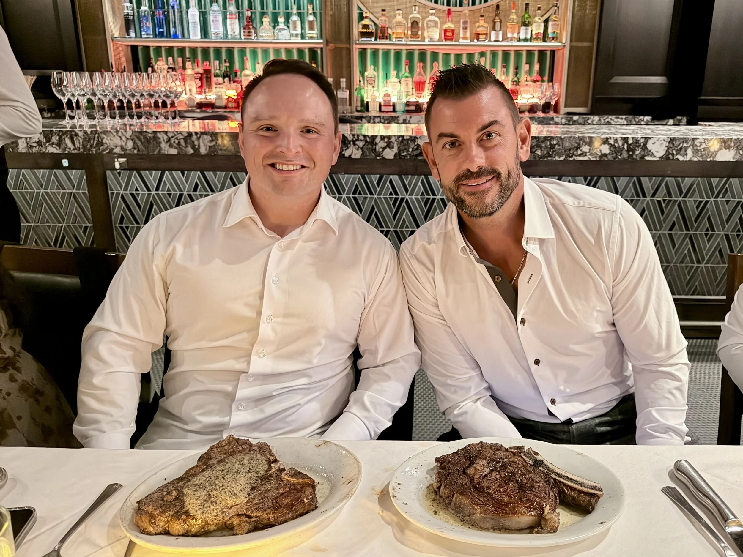 Enjoying steak with a hero, friend, and brother