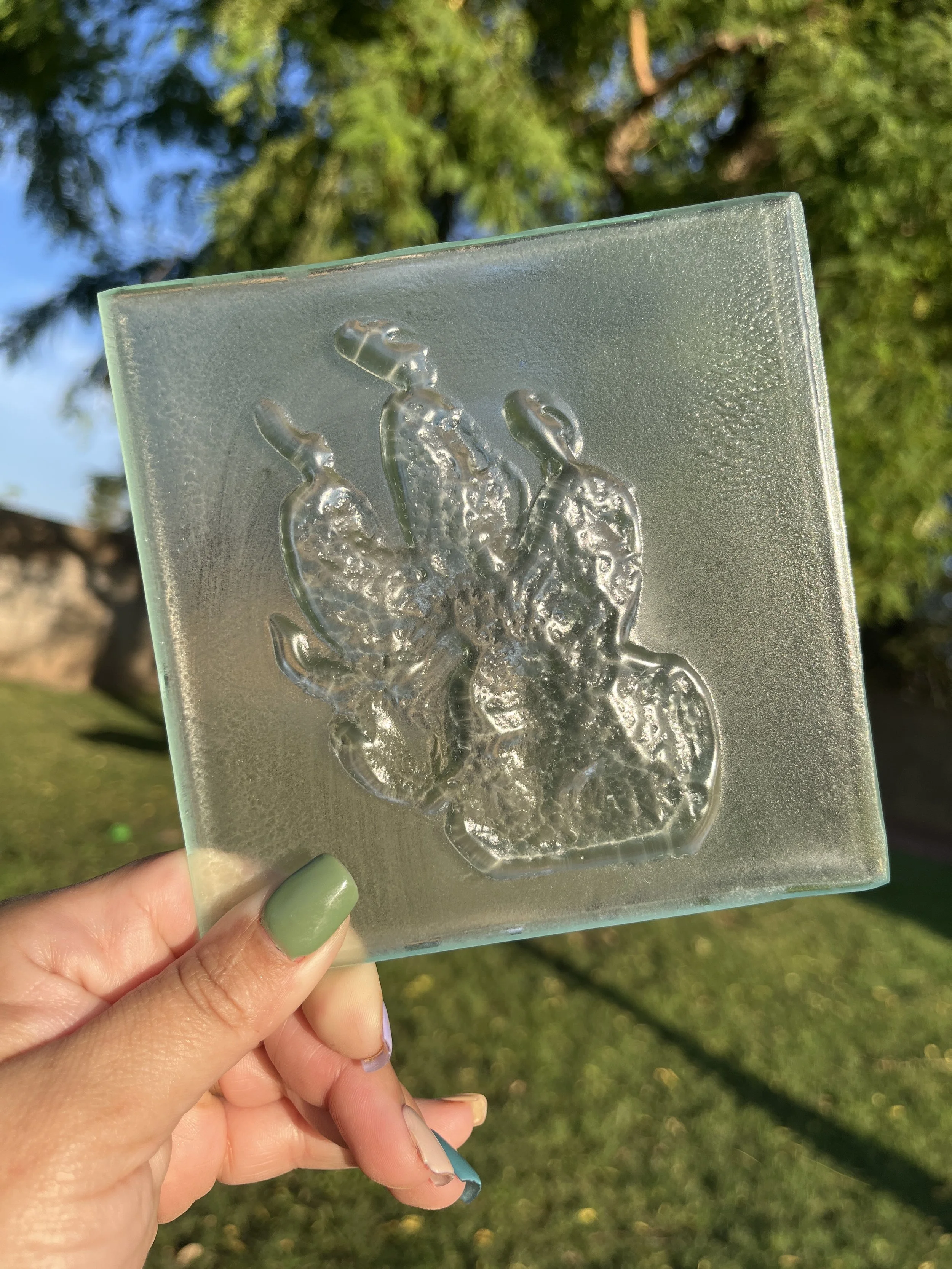 Custom Pet Memorial Pawprint Glass Keepsake