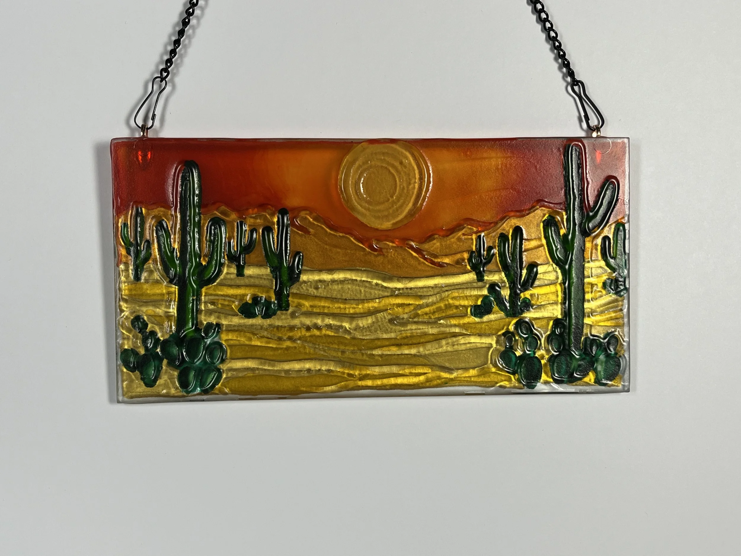 Desert Sunset Cactus Scene Suncatcher - 3