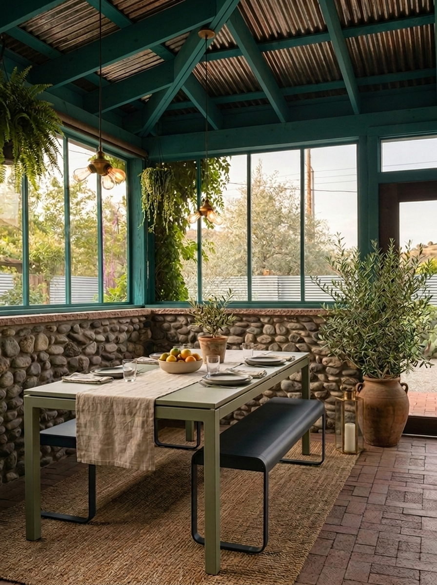 Screened Porch Dining Space
