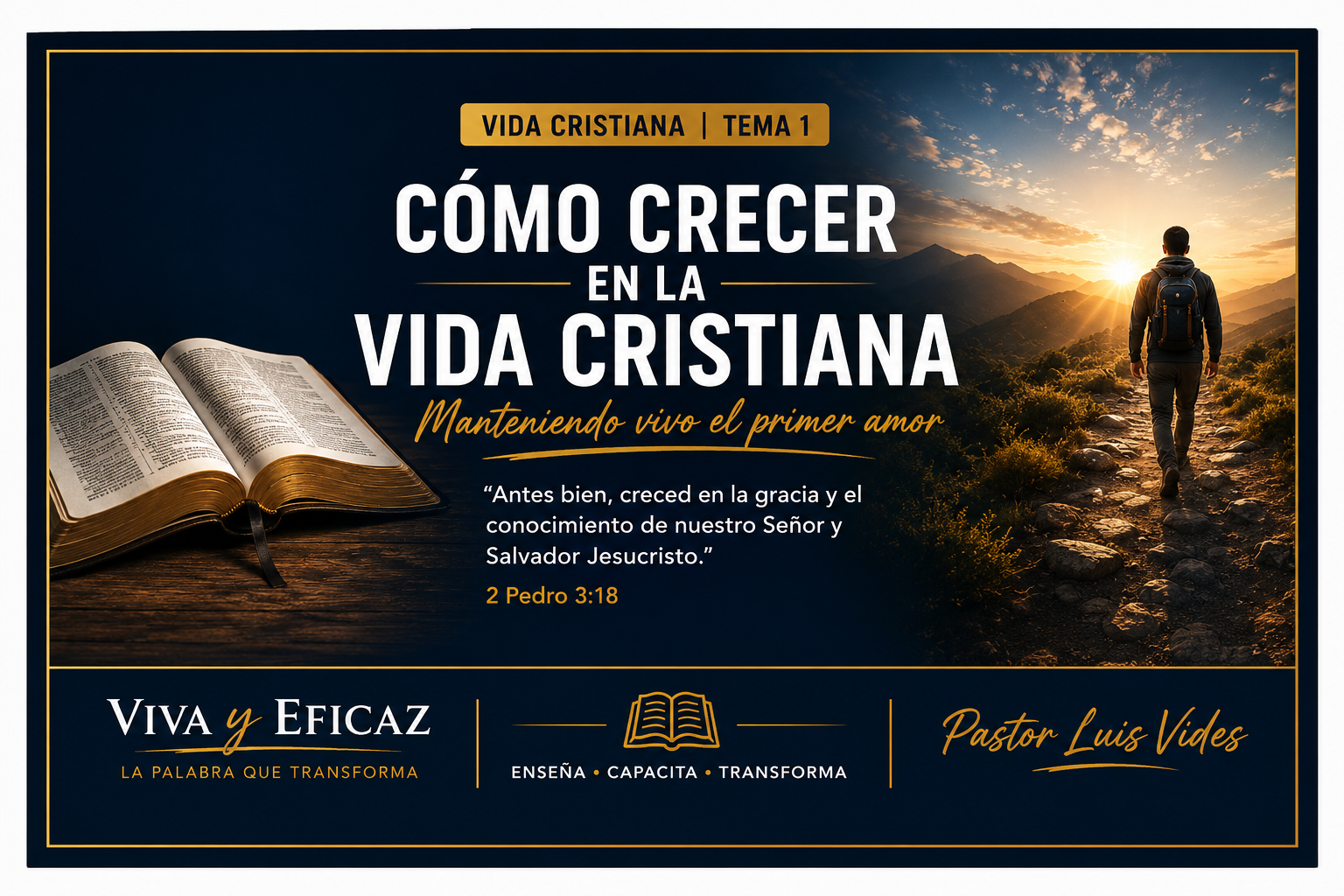 Aprende a crecer y madurar en Cristo sin perder el primer amor. Una enseñanza bíblica para fortalecer tu comunión con Dios y desarrollar una vida firme y fructífera.