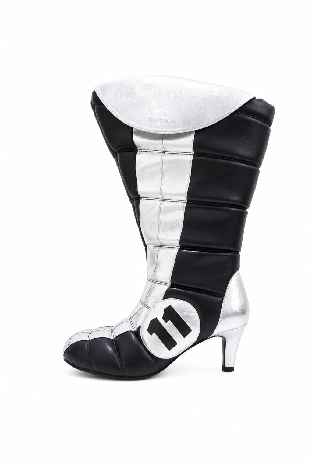 Color-blocked Soccer Style High Heel Boots
