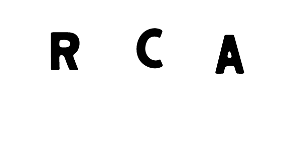 Black and white illustration of a flag with three banners reading 'R', 'C', and 'A'.