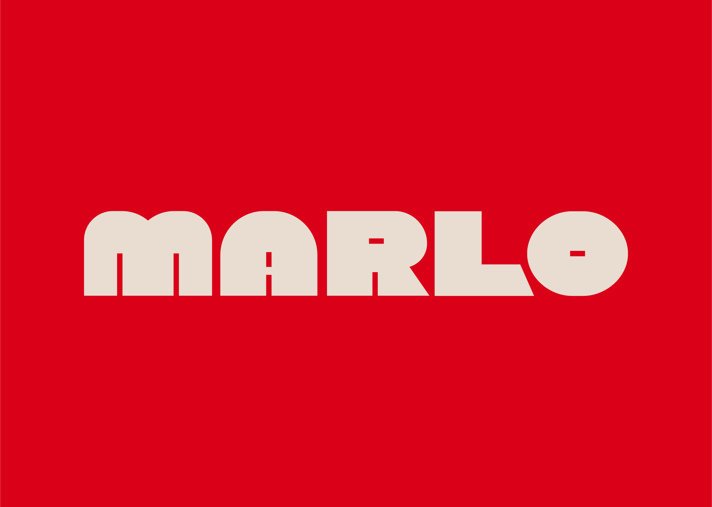 Close-up of a red background with partially visible white text spelling 'MARLO'.
