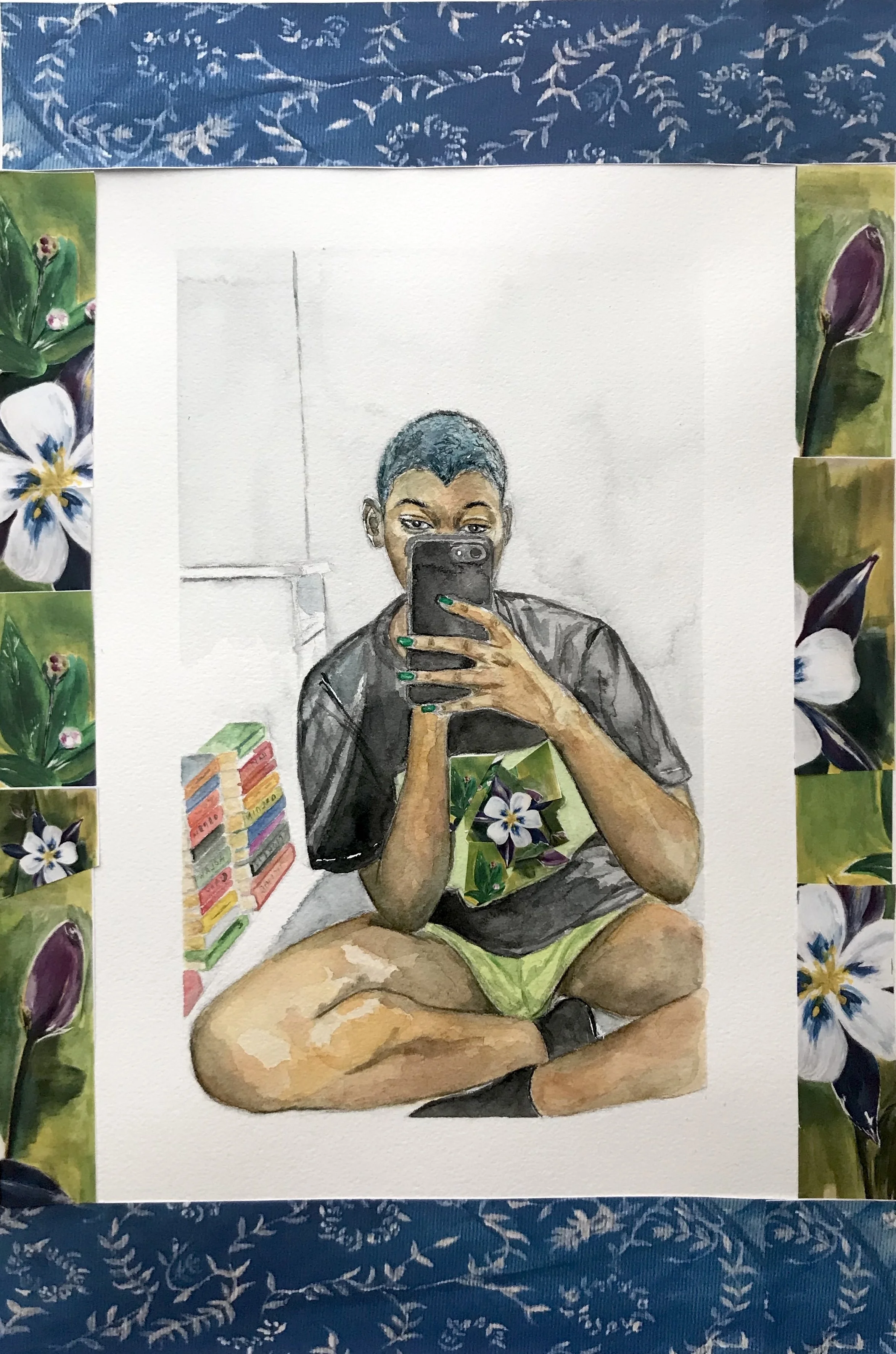 'Pattern Up' (2020) -

Watercolour and collage on cold-pressed watercolour paper