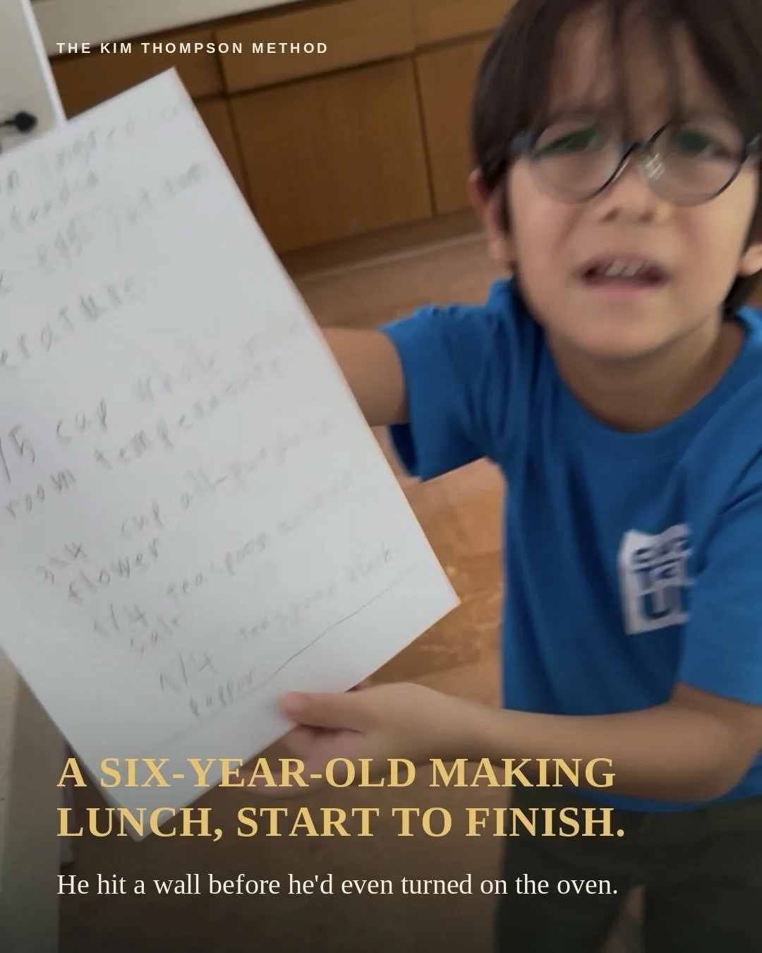 Before he&rsquo;d cracked a single egg, he was already unwilling to go further, certain the recipe he&rsquo;d copied out was wrong. That&rsquo;s not a sign he can&rsquo;t cook. It&rsquo;s the normal place a lot of kids get stuck, right before they ev