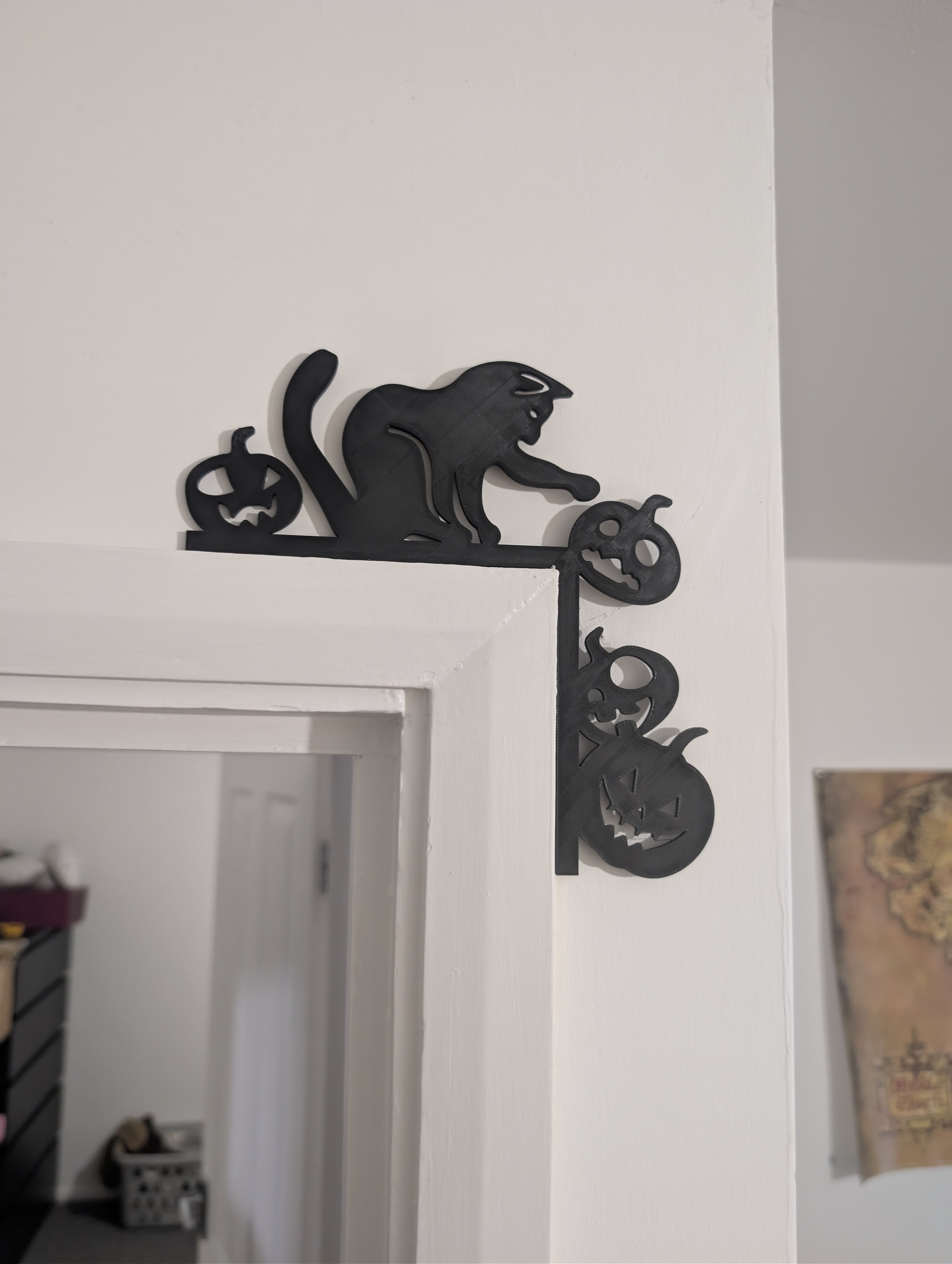 Spooky Cat & Pumpkin Halloween Door Corner Decoration