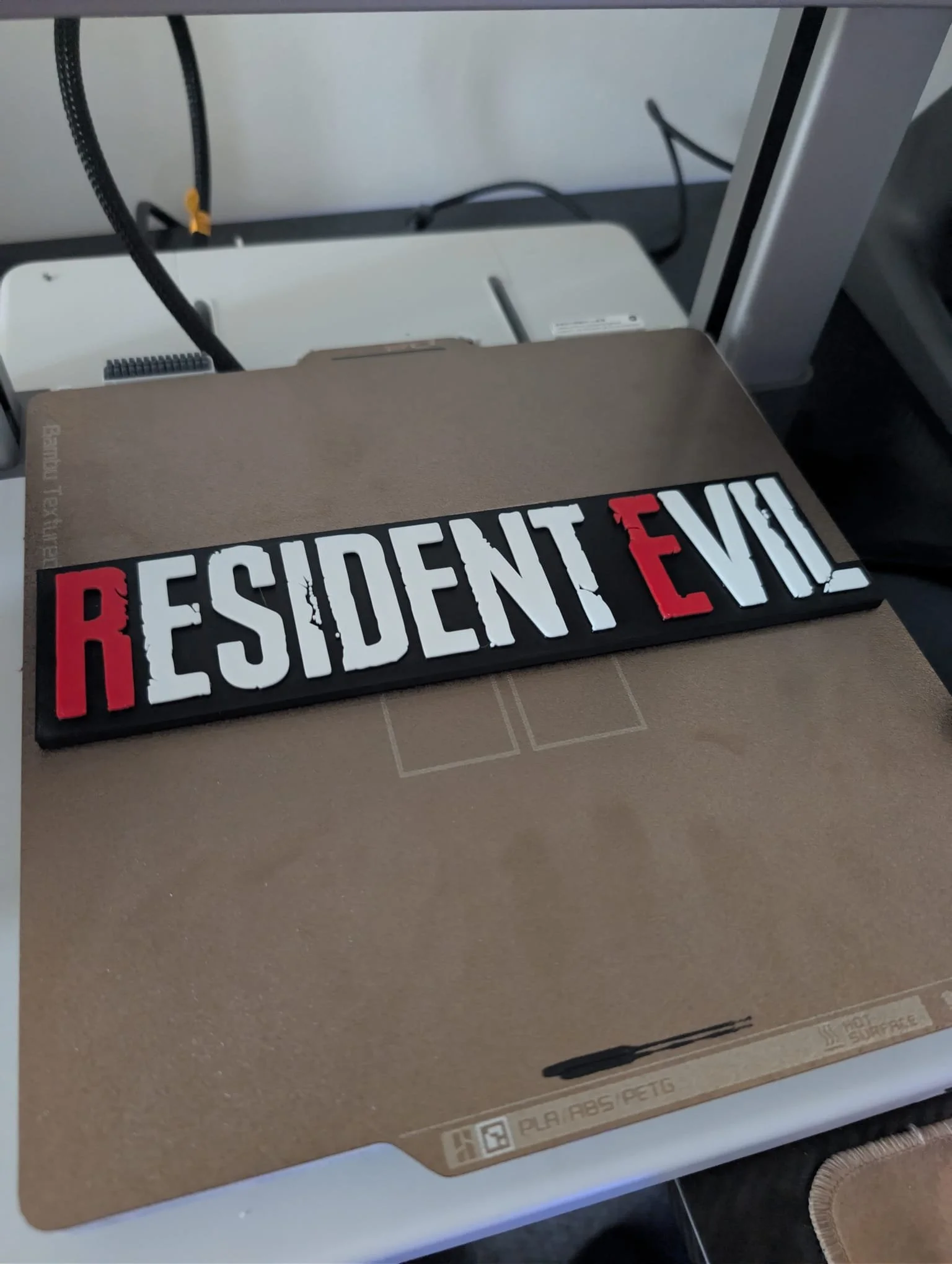 Resident Evil 3D Printed Title Plaque